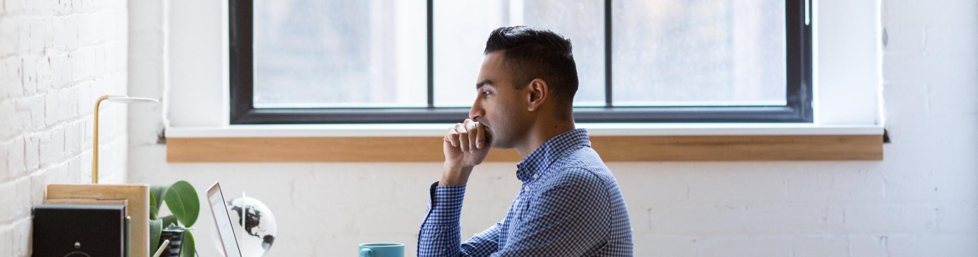 young man at laptop