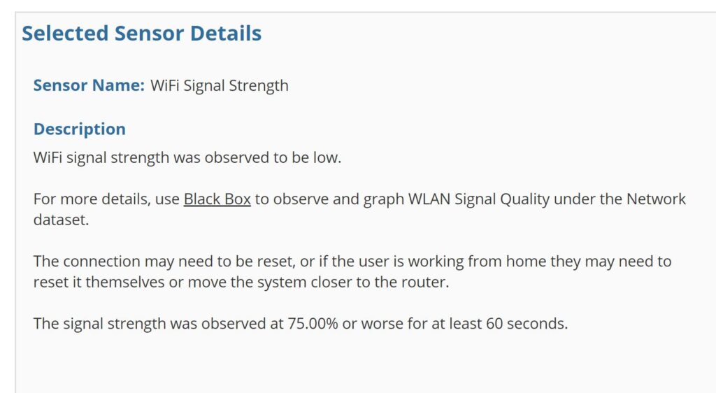 WiFi signal strength