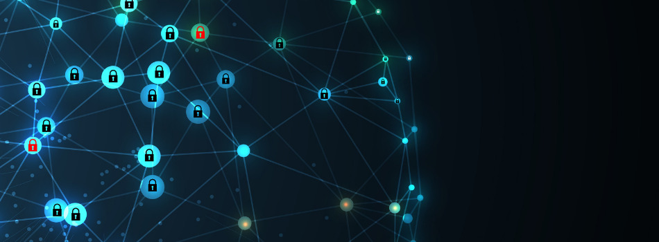 Graphic illustration of a network and connections.