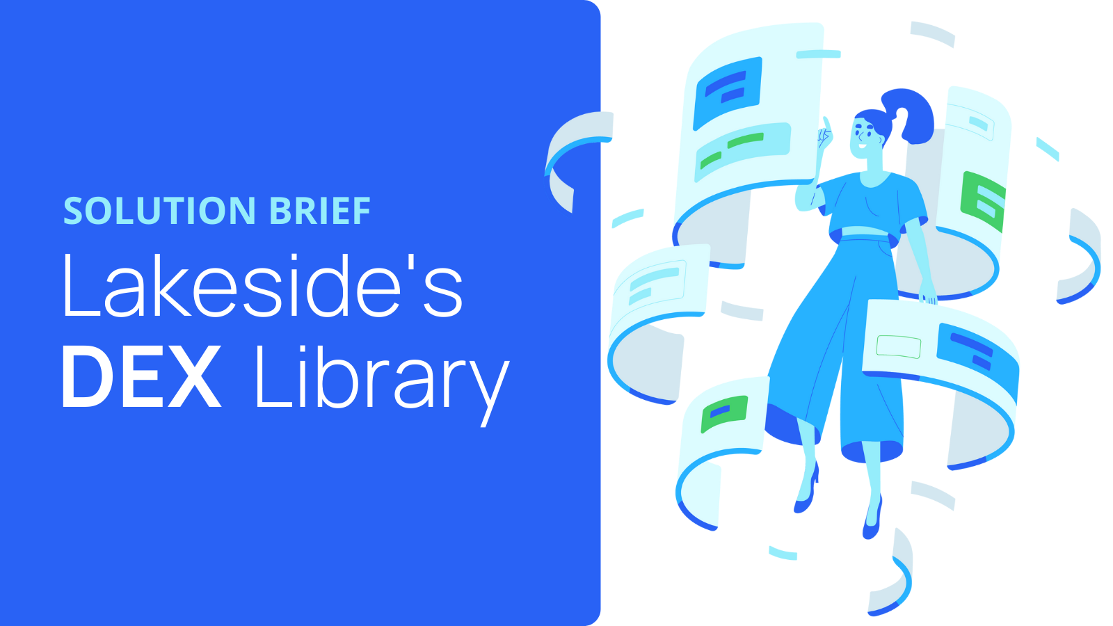 Illustration graphic for Lakeside's DEX Library solution brief.