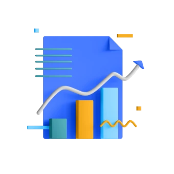 Visual representation of data trends with graph