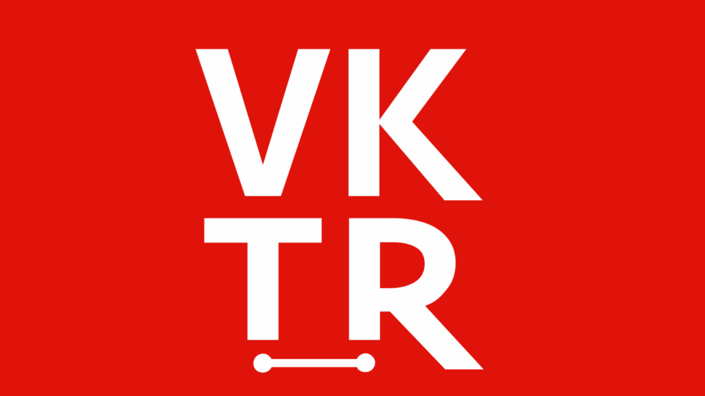 Red background with VKTR in white